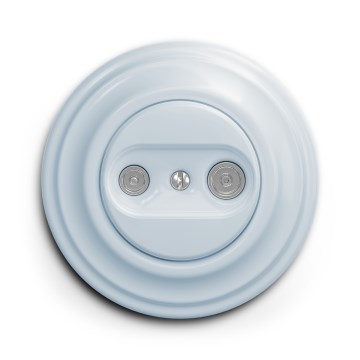 Kliklap - Retro TV-/radiouttag (änduttag) med blå ram