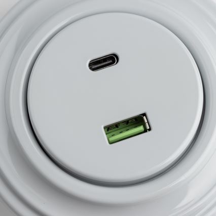 Kliklap - Retro USB-uttag A+C med grå ram