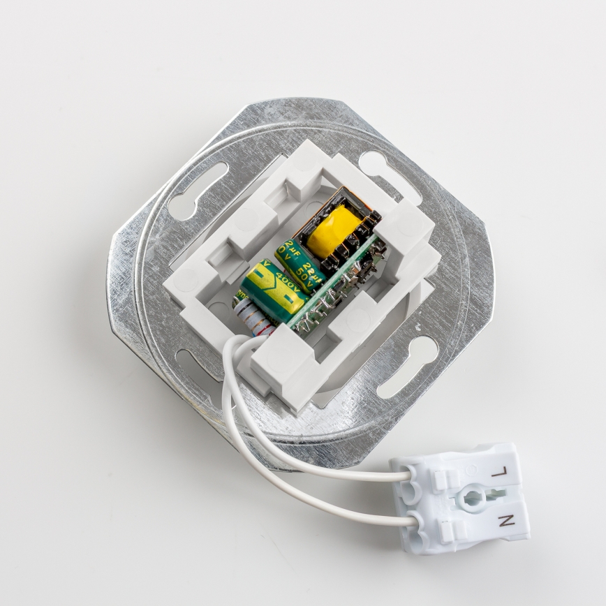 Kliklap - Retro USB-uttag A+C med ram i brunt