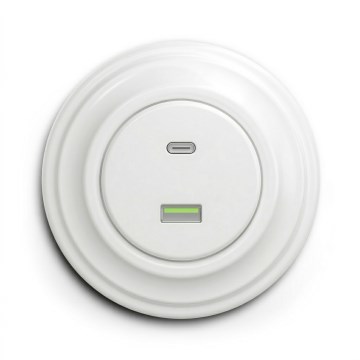 Kliklap - Retro USB-uttag A+C med ram i snövitt