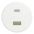 Kliklap - Retro USB-uttag A+C, ramlöst, snövitt