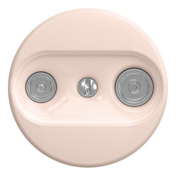 Kliklap - Retro uttag för TV+R (genomgående) utan ram, gammalrosa