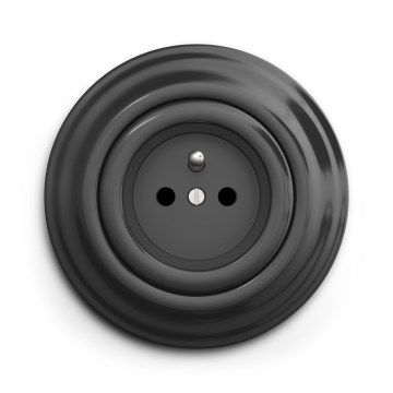 Kliklap - Retro vägguttag för hemmabruk med ram, 230 V, antracit