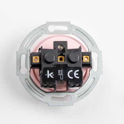 Kliklap - Retro vägguttag för hemmet med ram, 230 V, gammalrosa