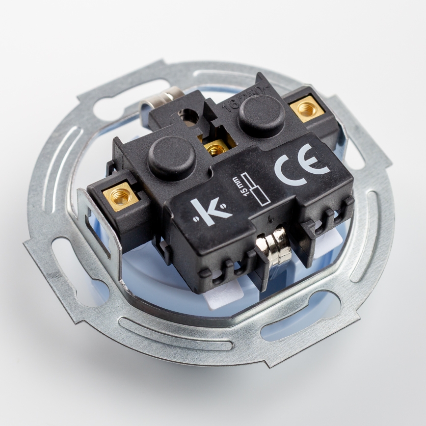 Kliklap - Retro vägguttag för hemmet med SCHUKO-ram 230 V/16 A, blå