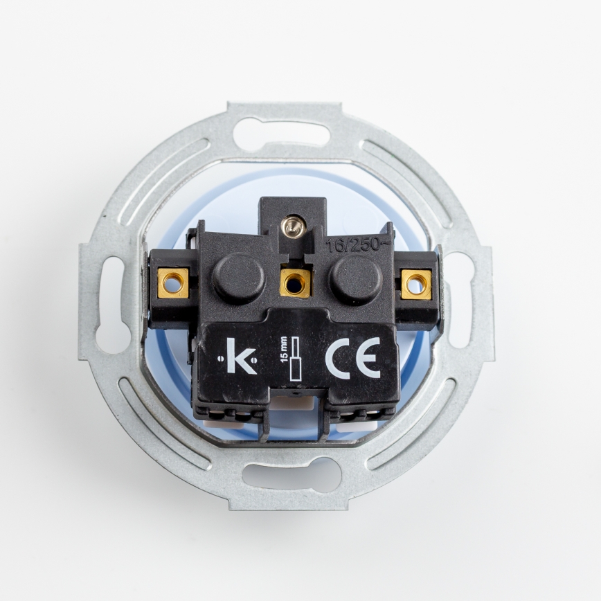 Kliklap - Retro vägguttag med ram 230V blå