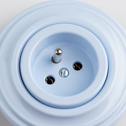 Kliklap - Retro vägguttag med ram 230V blå