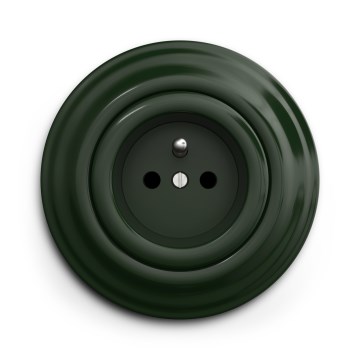 Kliklap - Retro vägguttag med ram 230V grön