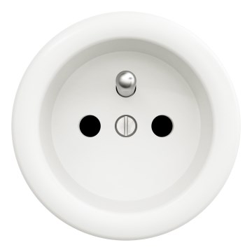 Kliklap - Retro vägguttag utan ram, 230 V, vitt