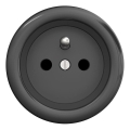 Kliklap - Retro vägguttag utan ram 230V antracit