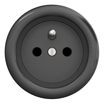 Kliklap - Retro vägguttag utan ram 230V antracit