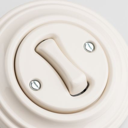 Kliklap - Retroknapp med ram i beige