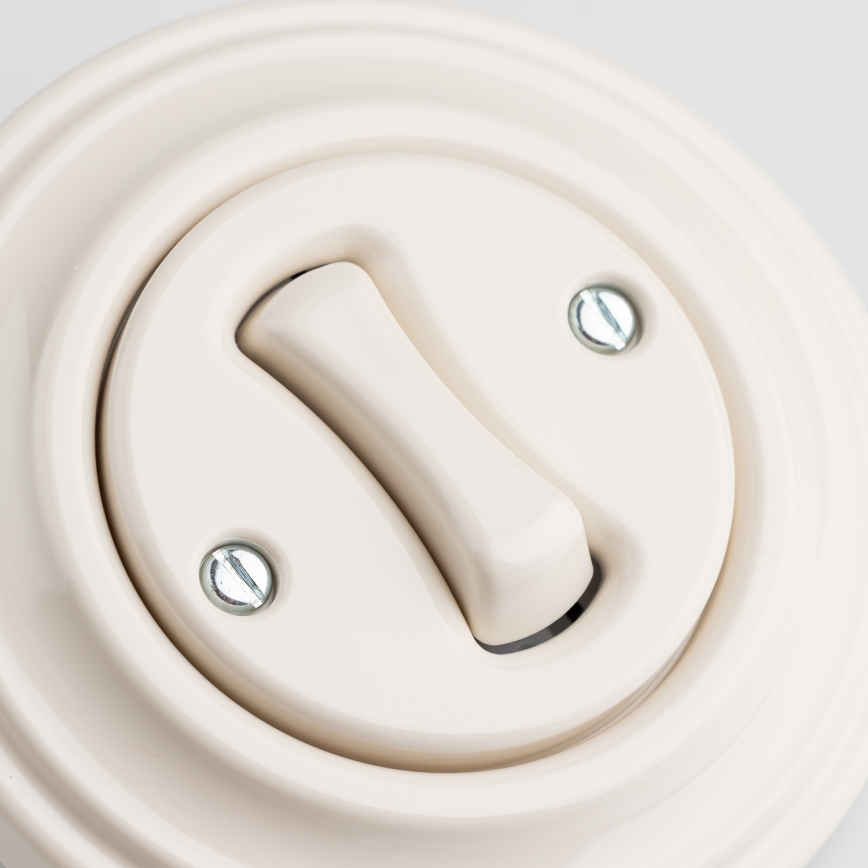 Kliklap - Retroknapp med ram i beige