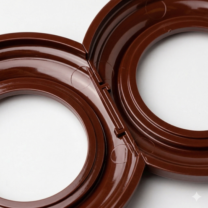 Kliklap - Retroram med brun kant