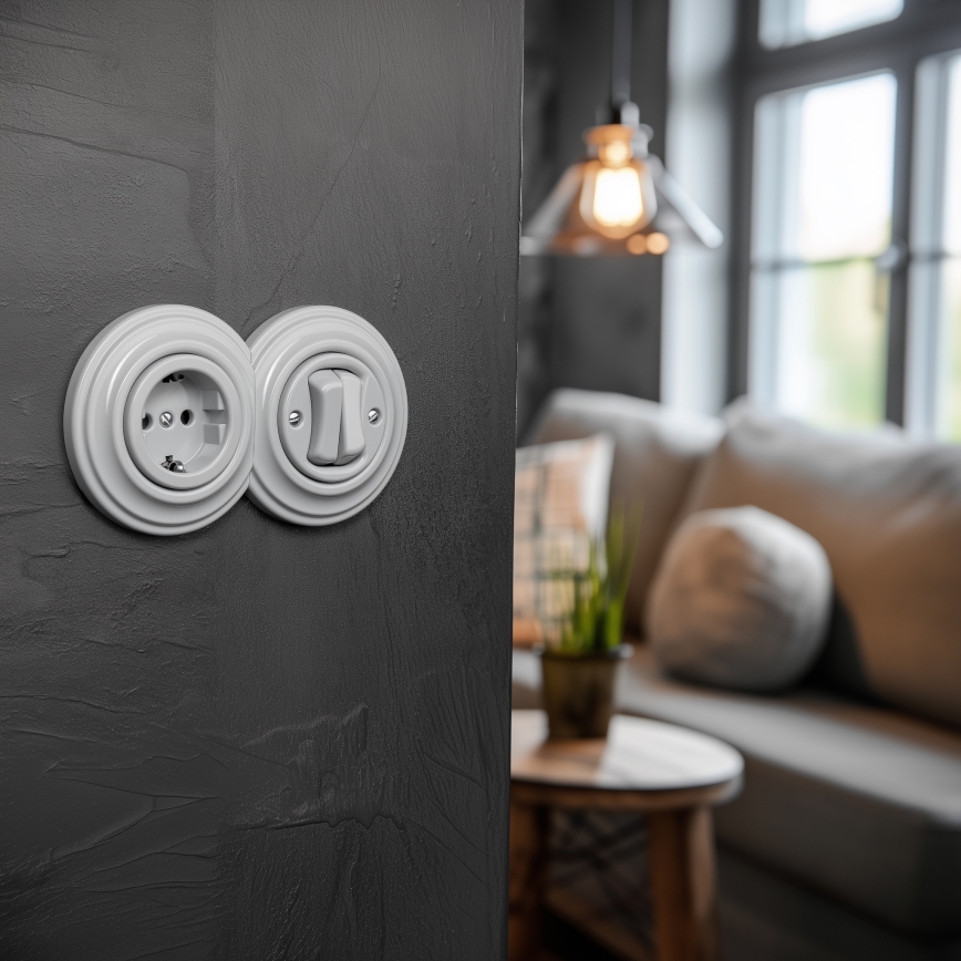 Kliklap - Retroram, ytterkant i grått