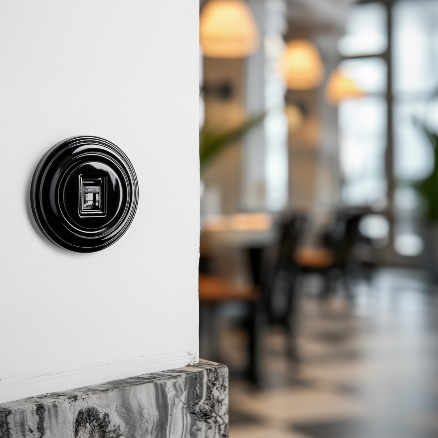 Kliklap - Svart retro datauttag med ram