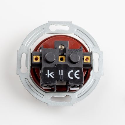 Kliklap - Trippel retro eluttag med ram 230V brunt