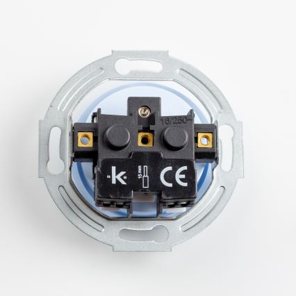 Kliklap - Trippel retro vägguttag för hemmet med ram 230V blå