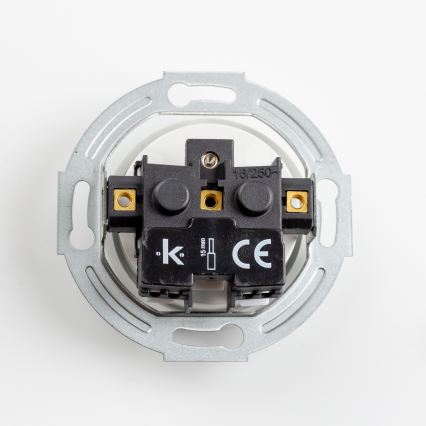 Kliklap - Trippeluttag i retrostil för hemmet med ram 230V snövitt