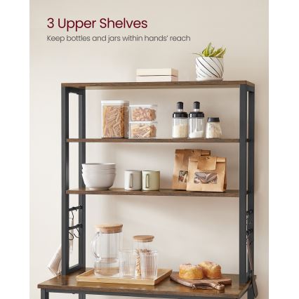 Kökshylla MARGE, brun/svart