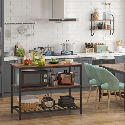 Kökshylla MARGE, brun/svart