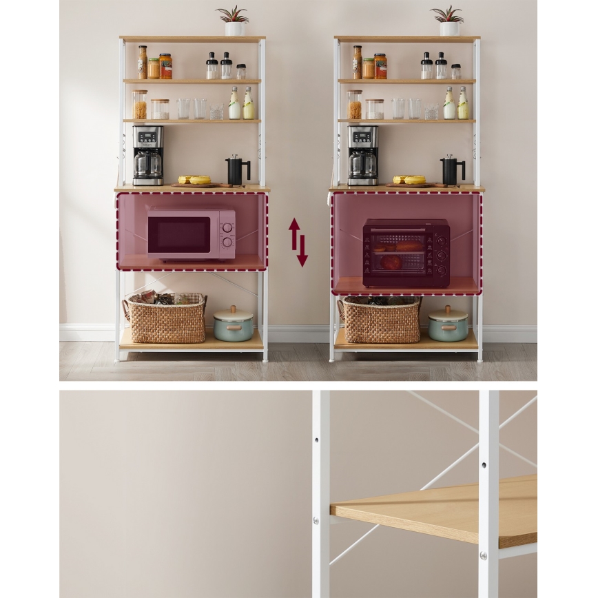 Kökshylla MARGE, brun/vit