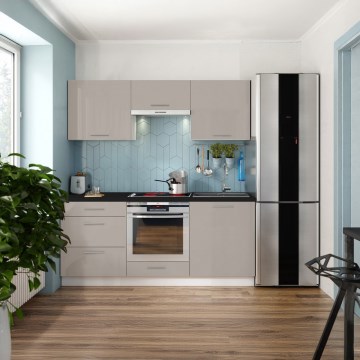 Köksinredning CELESTE 180 cm i högglans, taupe