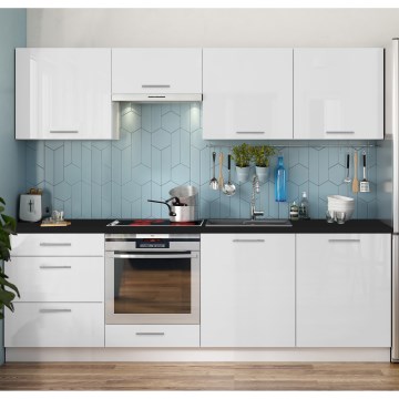 Köksinredning CELESTE 240 cm högblank vit