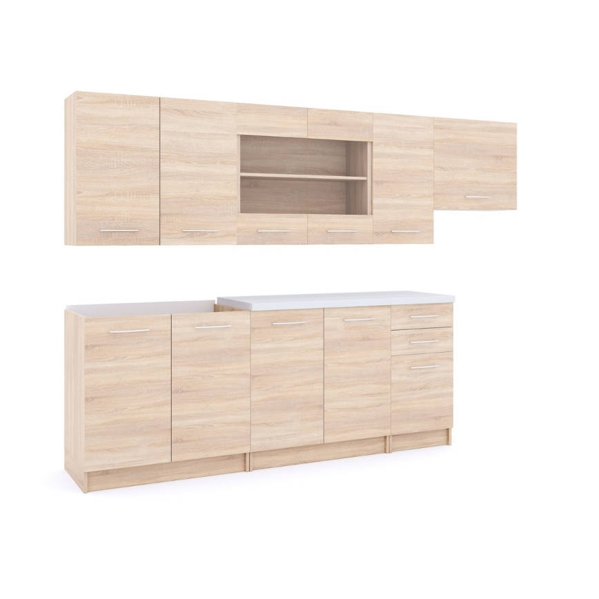 Köksinredning MARISA 260 cm, sonoma-ek