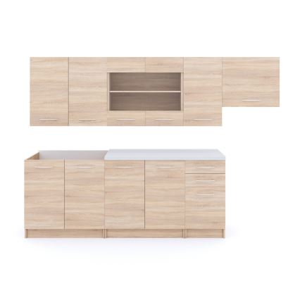 Köksinredning MARISA 260 cm, sonoma-ek