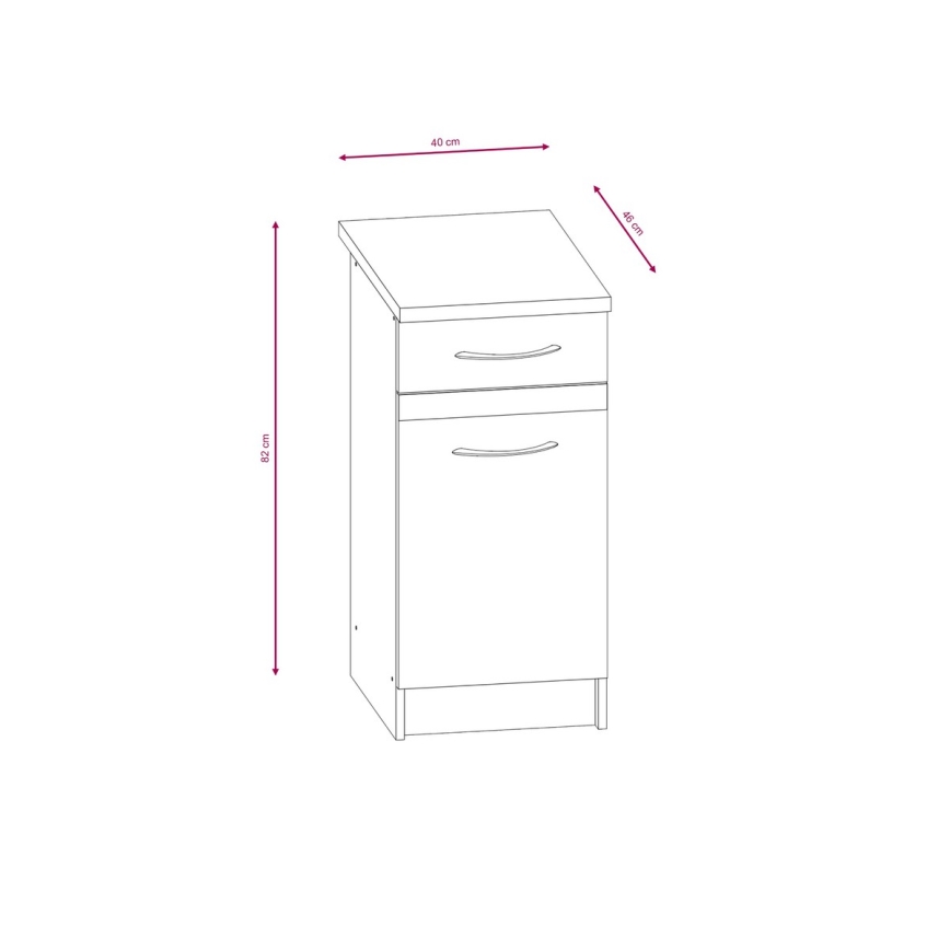 Köksinredning VALERIA 180 cm i sonoma-ek/brun