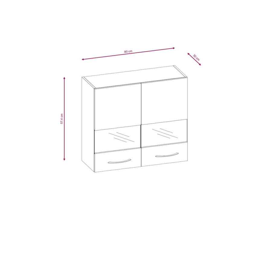 Köksinredning VALERIA 240 cm sonoma-ek/brun