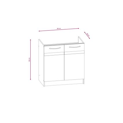 Köksinredning VALERIA 240 cm sonoma-ek/brun