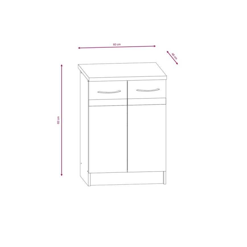 Köksinredning VALERIA 240 cm sonoma-ek/brun