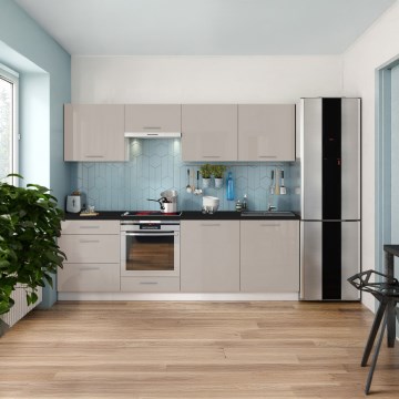 Köksserie CELESTE 240 cm högblank taupe