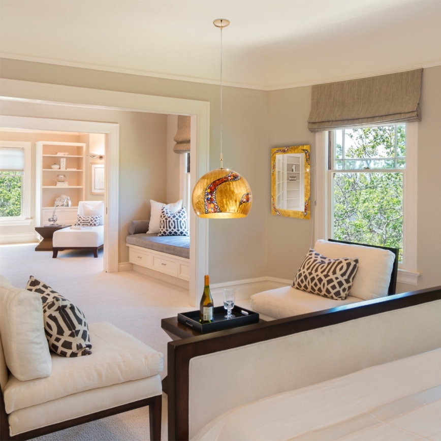 Kolarz 0392.31L.3.Ki.Au - Ljuskrona med textilsladd LUNA 1xE27/60W/230V 24K guld