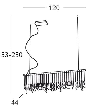Kolarz 104.87.5 - Kristallkrona med textilsladd STRETTA 7xG9/40W/230V skinande krom