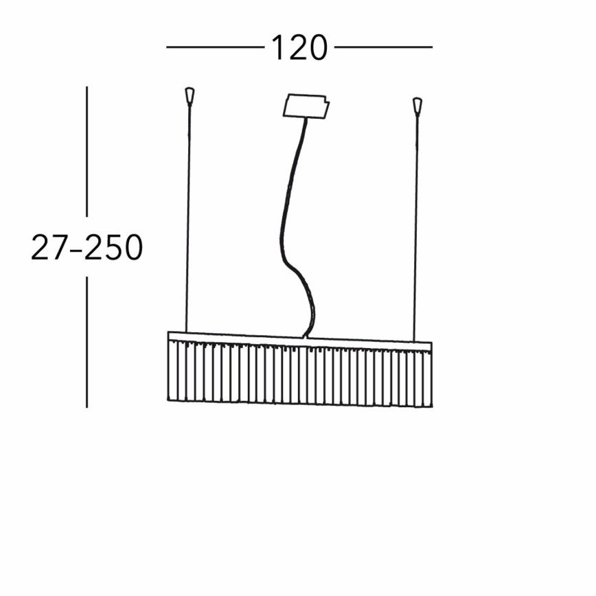 Kolarz 314.87.3 - Kristallkrona på kabel PRISMA 7xG9/25W/230V 24K guld