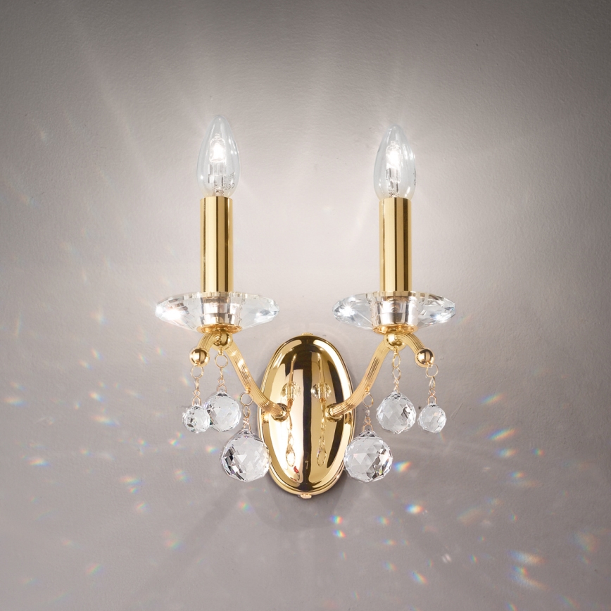 Kolarz 3234.62.3.KoT - Kristallvägglampa CARMEN 2xE14/60W/230V 24K guld
