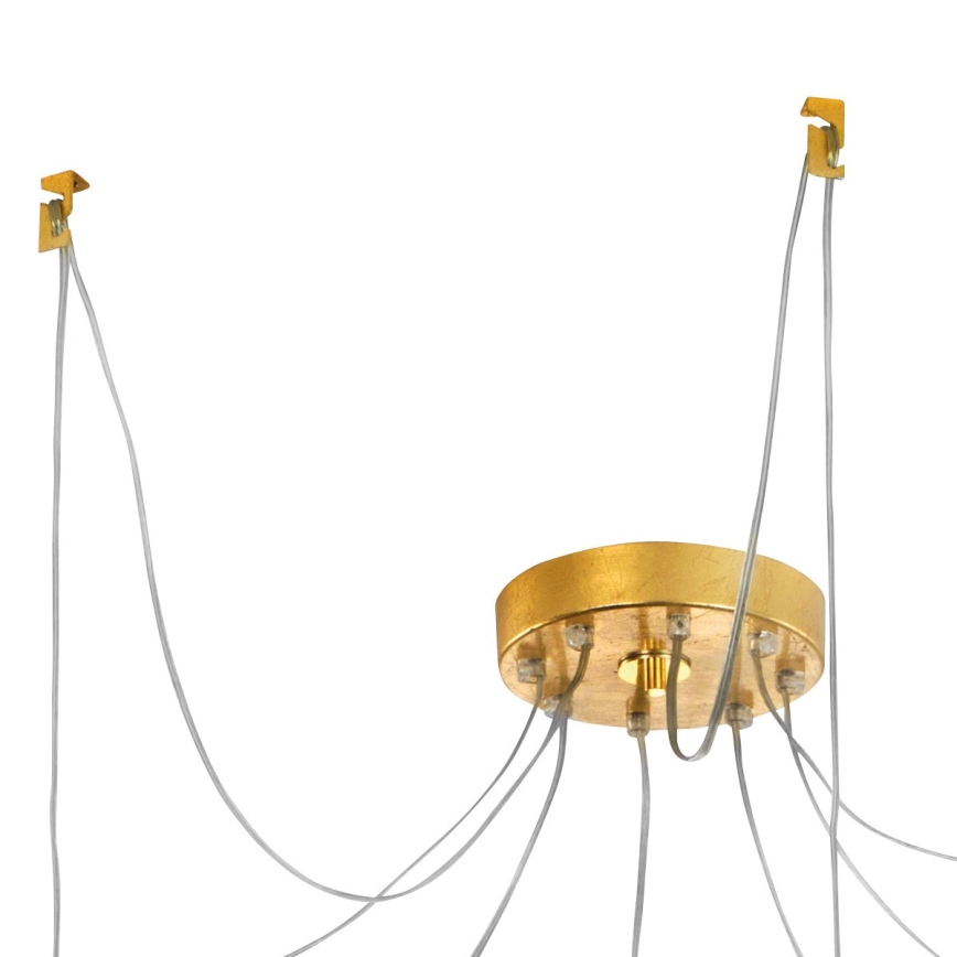 Kolarz 6009.30830 - Ljuskrona med textilsladd RAGGIO 8xE14/25W/230V spindel 24K guld