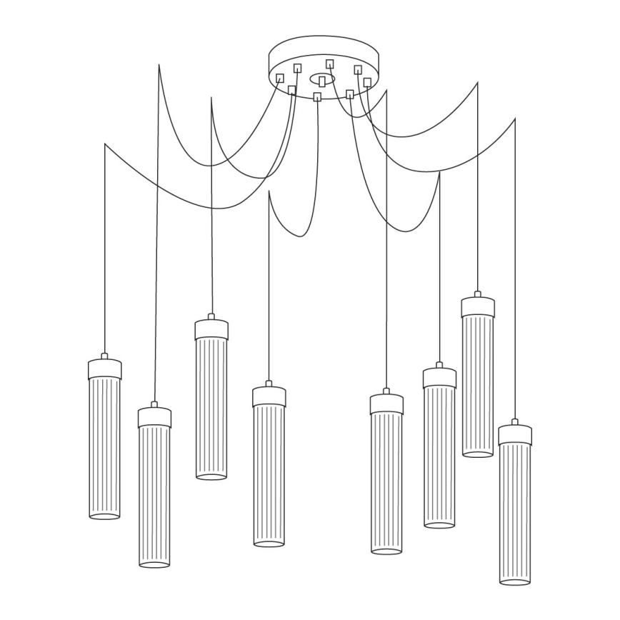 Kolarz 6009.30830 - Ljuskrona med textilsladd RAGGIO 8xE14/25W/230V spindel 24K guld