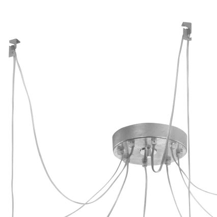 Kolarz 6009.30850 - Ljuskrona med textilsladd RAGGIO 8xE14/25W/230V spindel silver