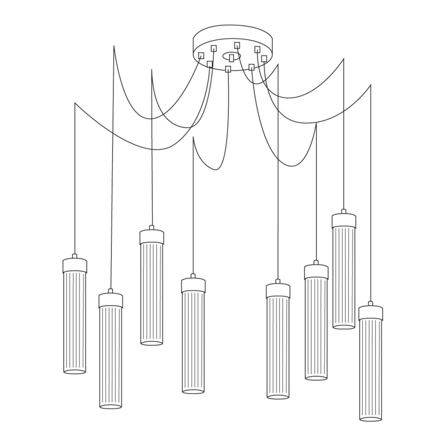 Kolarz 6009.30850 - Ljuskrona med textilsladd RAGGIO 8xE14/25W/230V spindel silver