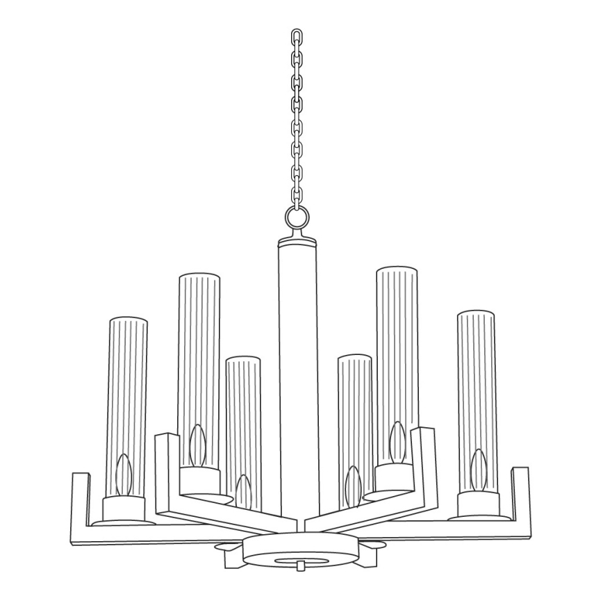 Kolarz 6009.80660 - Ljuskrona med kedja RAGGIO 6xE14/25W/230V matt krom