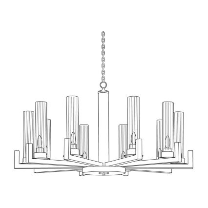 Kolarz 6009.81050 - Ljuskrona med kedja RAGGIO 10xE14/25W/230V silver
