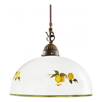 Kolarz 731.30.126 - Ljuskrona med textilsladd NONNA 1xE27/75W/230V diameter 20 cm citroner