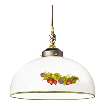 Kolarz 731.30.136 - Ljuskrona med textilsladd NONNA 1xE27/75W/230V diameter 30 cm vindruvor/jordgubbar