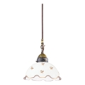 Kolarz 731.30.160 - Pendellampa NONNA på kabel 1xE27/75W/230V, Ø 20 cm, blommönster, roséguld