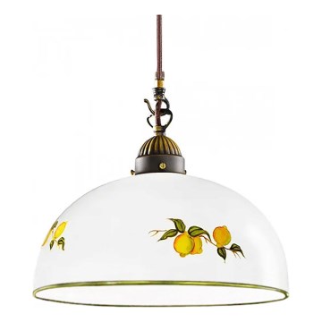 Kolarz 731.32.138 - Ljuskrona med textilsladd NONNA 1xE27/75W/230V diameter 36 cm citroner