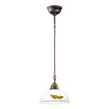 Kolarz 731.32.139 - Ljuskrona med textilsladd NONNA 1xE27/75W/230V diameter 36 cm vindruvor/jordgubbar